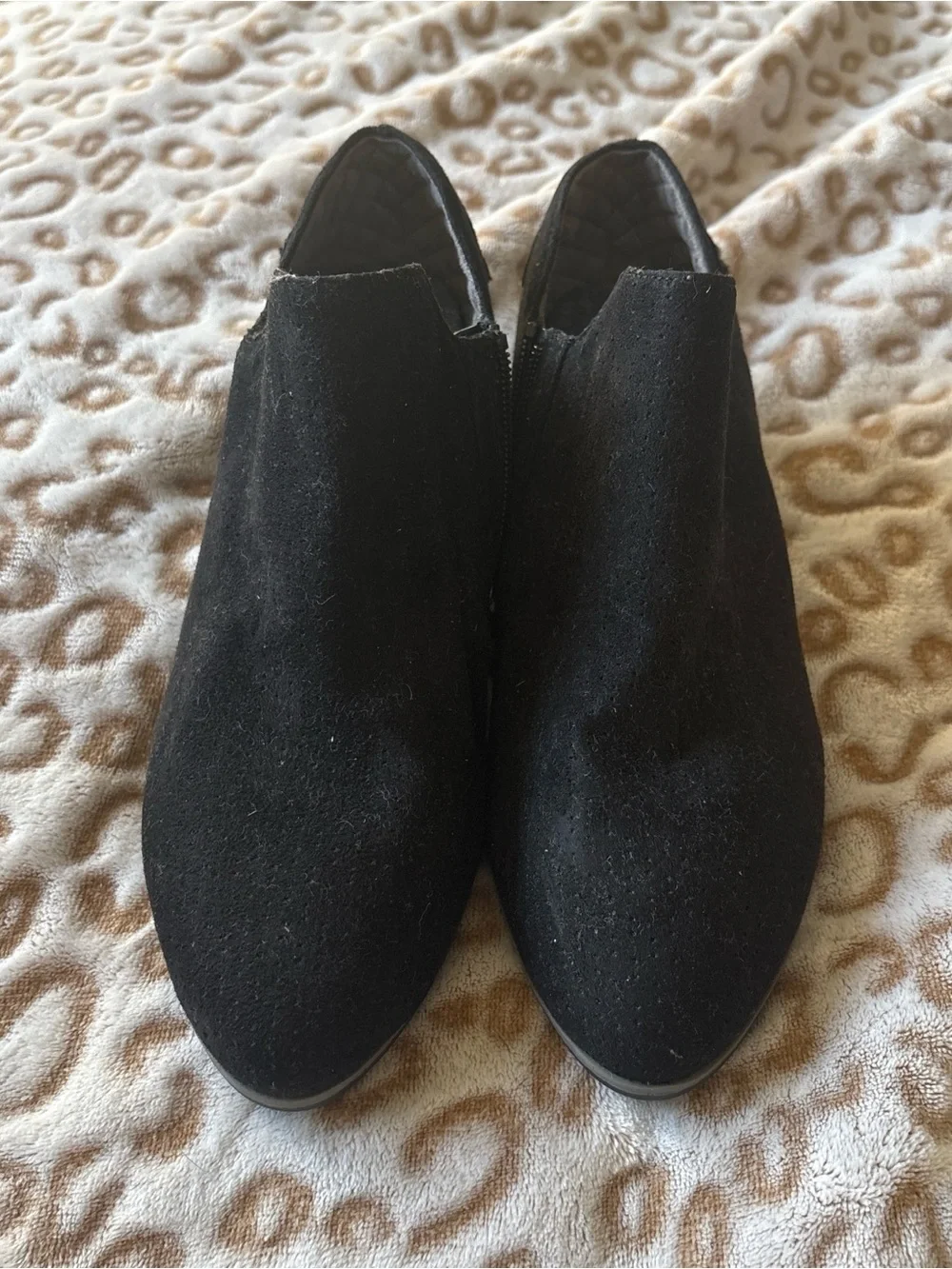 Dr. Scholl's Black Suede Ankle Booties - Low Heel Slip-On